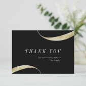 Moderne, kleine, minimalistische folie van faux go bedankkaart (Staand voorkant)