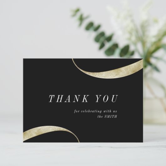 Moderne, kleine, minimalistische folie van faux go bedankkaart (Staand voorkant)