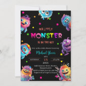 Moderne Kleine Monsters Waterverf baby shower Kaart (Voorkant)