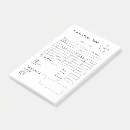 Moderne kleine onderneming aangepaste order verkoo post-it® notes (Schuin)