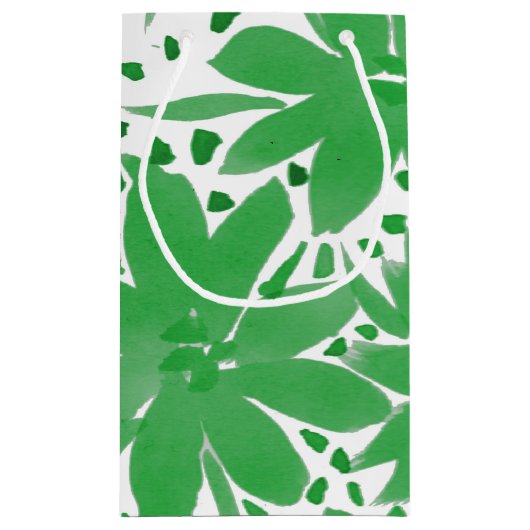 Moderne kleine, op maat gesneden Floral Green Gift Klein Cadeauzakje (Achterkant)