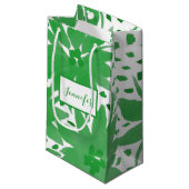 Moderne kleine, op maat gesneden Floral Green Gift Klein Cadeauzakje (Voorkant Gekanteld)