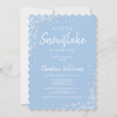 Moderne Kleine Sneeuwvlok Blauwe Baby Boy Douche Kaart (Voorkant)