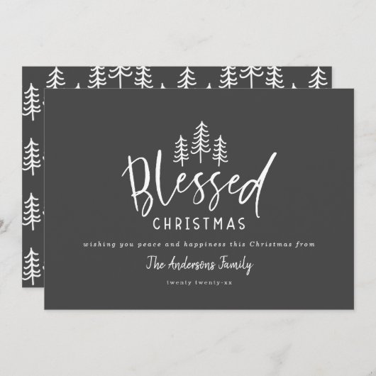 Moderne kleine superboer zegende kerstmis feestdagenkaart (Voorkant / Achterkant)