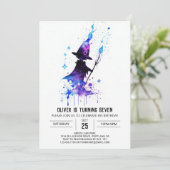 Moderne kleine tovenaar verjaardag kaart (Staand voorkant)