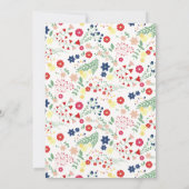 Moderne Kleine Wildbloem Patroon Cross Doop Kaart (Achterkant)