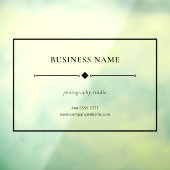 Moderne Kleine Zakelijke Naam Zwarte Frame Transpa Raamsticker (Vel 3)