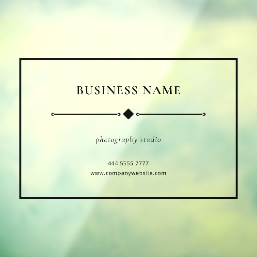 Moderne Kleine Zakelijke Naam Zwarte Frame Transpa Raamsticker (Vel 3)