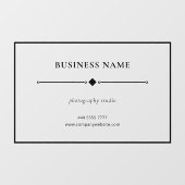 Moderne Kleine Zakelijke Naam Zwarte Frame Transpa Raamsticker (Vel)