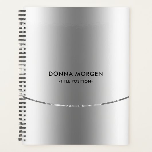 Moderne kleine zilveren Stripes Planner (Voorkant)