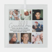 Moderne kleinkinderen Foto Collage Glass Ornament (Voorkant)