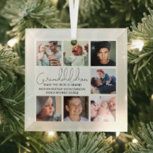 Moderne kleinkinderen Foto Collage Glass Ornament