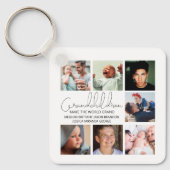 Moderne kleinkinderen Foto Collage Glass Ornament Sleutelhanger (Voorkant)