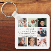 Moderne kleinkinderen Foto Collage Glass Ornament Sleutelhanger (Voorkant)