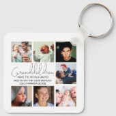 Moderne kleinkinderen Foto Collage Glass Ornament Sleutelhanger (Achterkant)