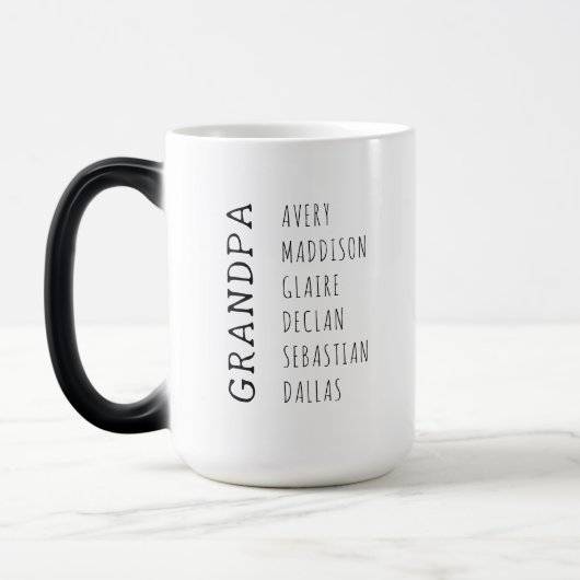 Moderne Kleinkinderen Namen Custom Gift voor Opa Magische Mok (Links)