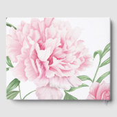 Moderne kleur Blok Roze Pioen Bloemen Bruiloft Gastenboek (Achterkant)