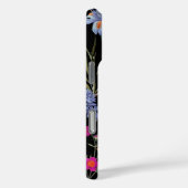 Moderne Kleur Botanische Bloemen Patroon Zwart Cus Case-Mate iPhone Case (Achterkant / Rechts)
