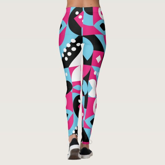 Moderne Kleur Burst Geometrisch Abstract Meesterwe Leggings (Achterkant)