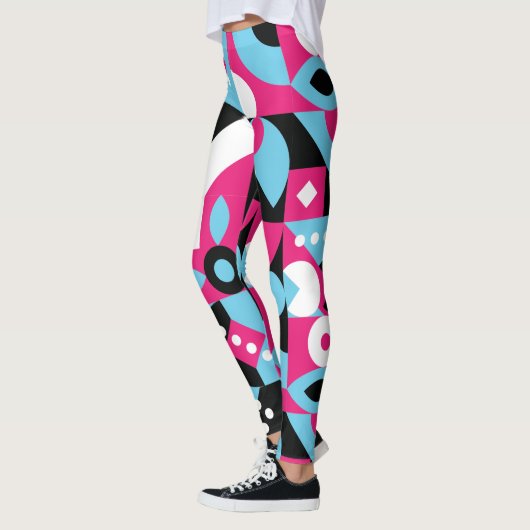 Moderne Kleur Burst Geometrisch Abstract Meesterwe Leggings (Links)