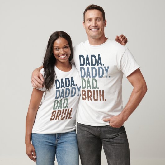 Moderne KLEUR DADA DADDY DAD BRUH VADERDAG T-shirt (Unisex)
