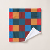 Moderne kleur geruit schaakbord bad handdoek (Wasdoekje)