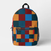 Moderne kleur geruit schaakbord bedrukte rugzak (Voorkant)