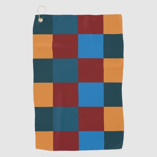 Moderne kleur geruit schaakbord golfhanddoek (Voorkant)