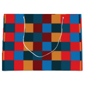 Moderne kleur geruit schaakbord groot cadeauzakje (Voorkant)