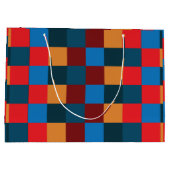 Moderne kleur geruit schaakbord groot cadeauzakje (Achterkant)