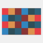 Moderne kleur geruit schaakbord inpakpapier vel (Voorkant 3)