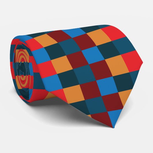 Moderne kleur geruit schaakbord stropdas (Opgerold)