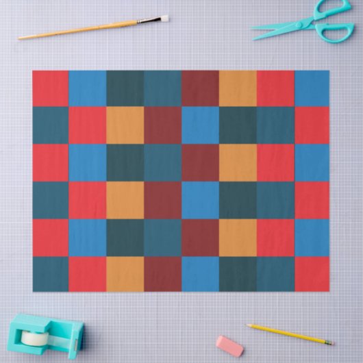 Moderne kleur geruit schaakbord tissuepapier (Craft)