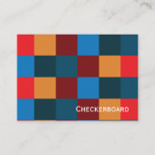 Moderne kleur geruit schaakbord visitekaartje (Voorkant)