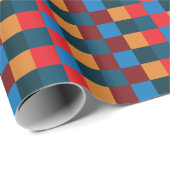 Moderne kleur geruite schaakbord cadeaupapier (Rol Hoek)