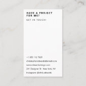 Moderne kleur holografische gradiënt wit minimalis visitekaartje (Achterkant)