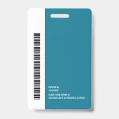 Moderne Kleur Ronde Logo Werknemer Naam Barcode Badge (Achterkant)