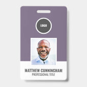 Moderne Kleur Ronde Logo Werknemer Naam Barcode Badge (Voorkant)