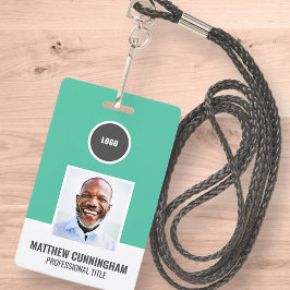 Moderne Kleur Ronde Logo Werknemer Naam Barcode Badge