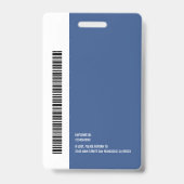Moderne Kleur Ronde Logo Werknemer Naam Barcode Badge (Achterkant)