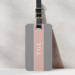 Moderne Kleurblok Aangepaste Monogram Bagagelabel