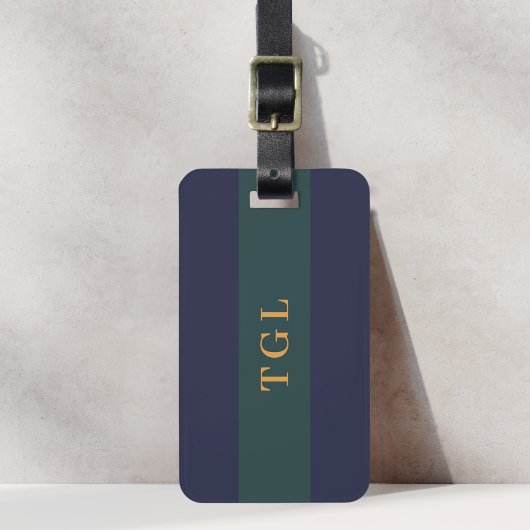 Moderne Kleurblok Aangepaste Monogram Bagagelabel