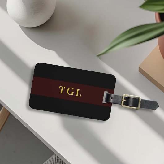 Moderne Kleurblok Aangepaste Monogram Bagagelabel