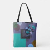 Moderne Kleurblok Bloem Tote Tas (Achterkant)