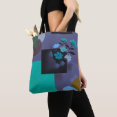 Moderne Kleurblok Bloem Tote Tas (Dichtbij)