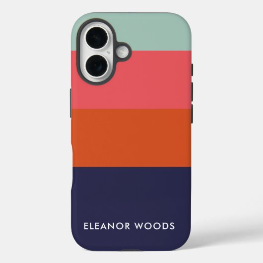 Moderne Kleurblok Brede Strepen Persoonlijk Case-Mate iPhone Case (Achterkant)