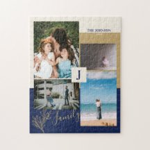 Moderne Kleurblok Familie Fotocollage Puzzels