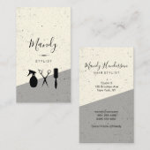 Moderne kleurblok gespikkelde haarstylist visitekaartje (Voorkant / Achterkant)