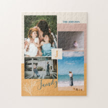 Moderne Kleurblok Gezinsfotocollagepuzzels