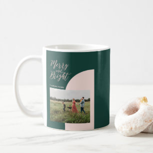 Moderne Kleurblok Kerstvakantie Foto Koffiemok
